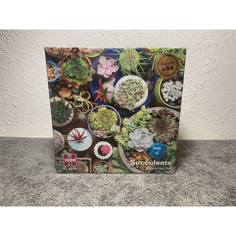 Succulents‎ 1000 Piece Jigsaw Puzzle by Re-Marks USA Made Factory Sealed NIB